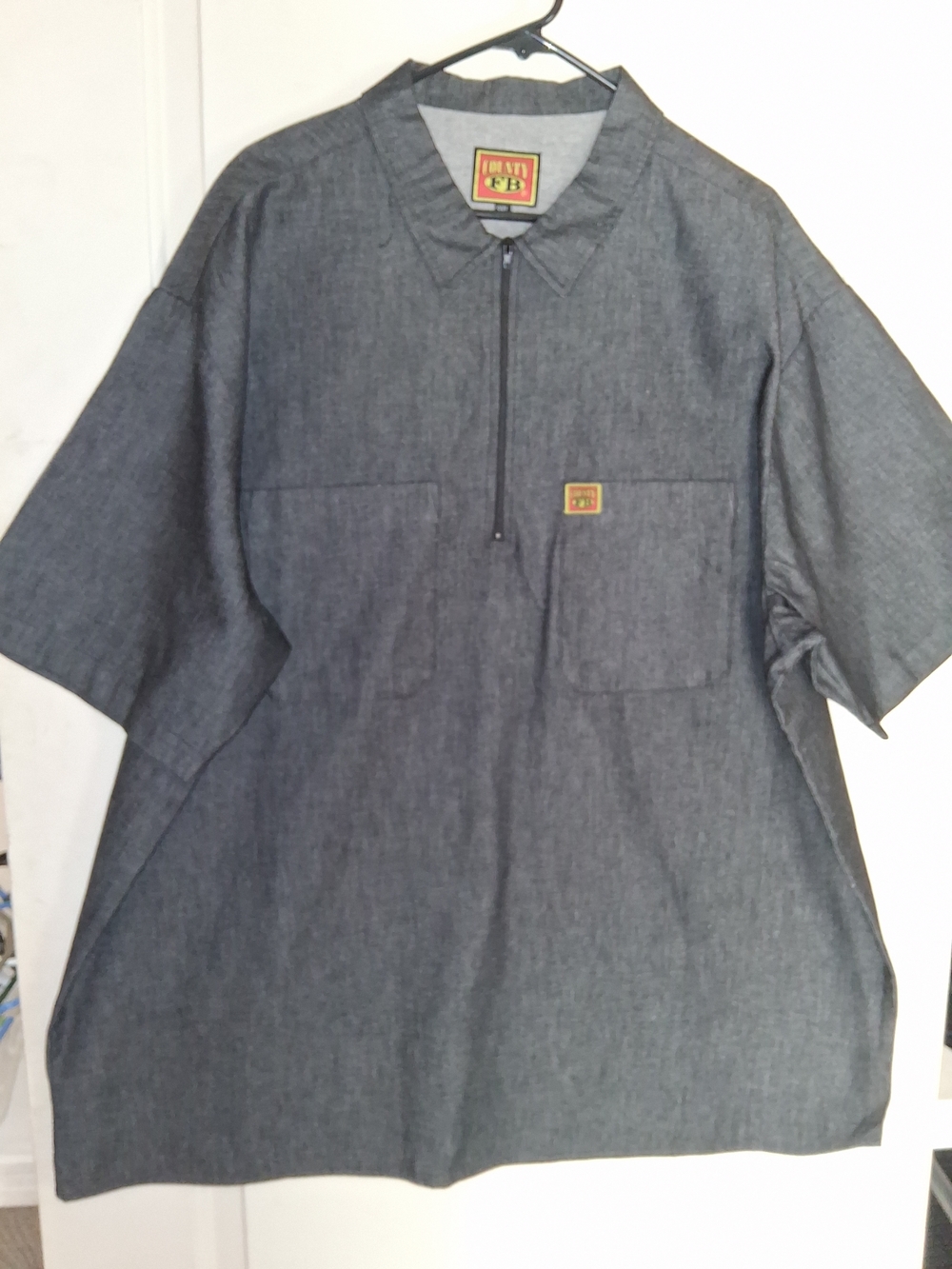 Gray Short-Sleeve Zip Polo Shirt